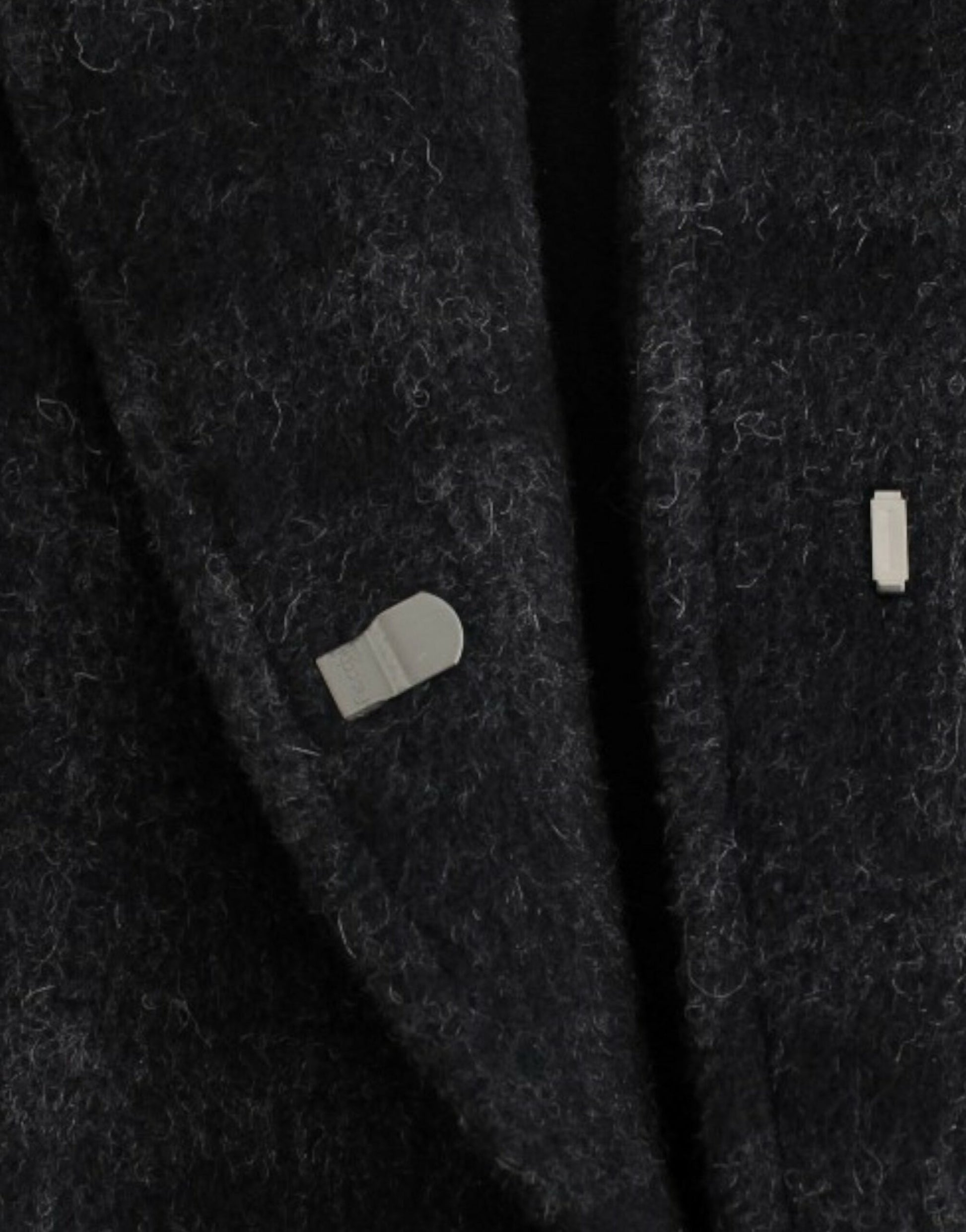 Black wool coat with buttons on front
