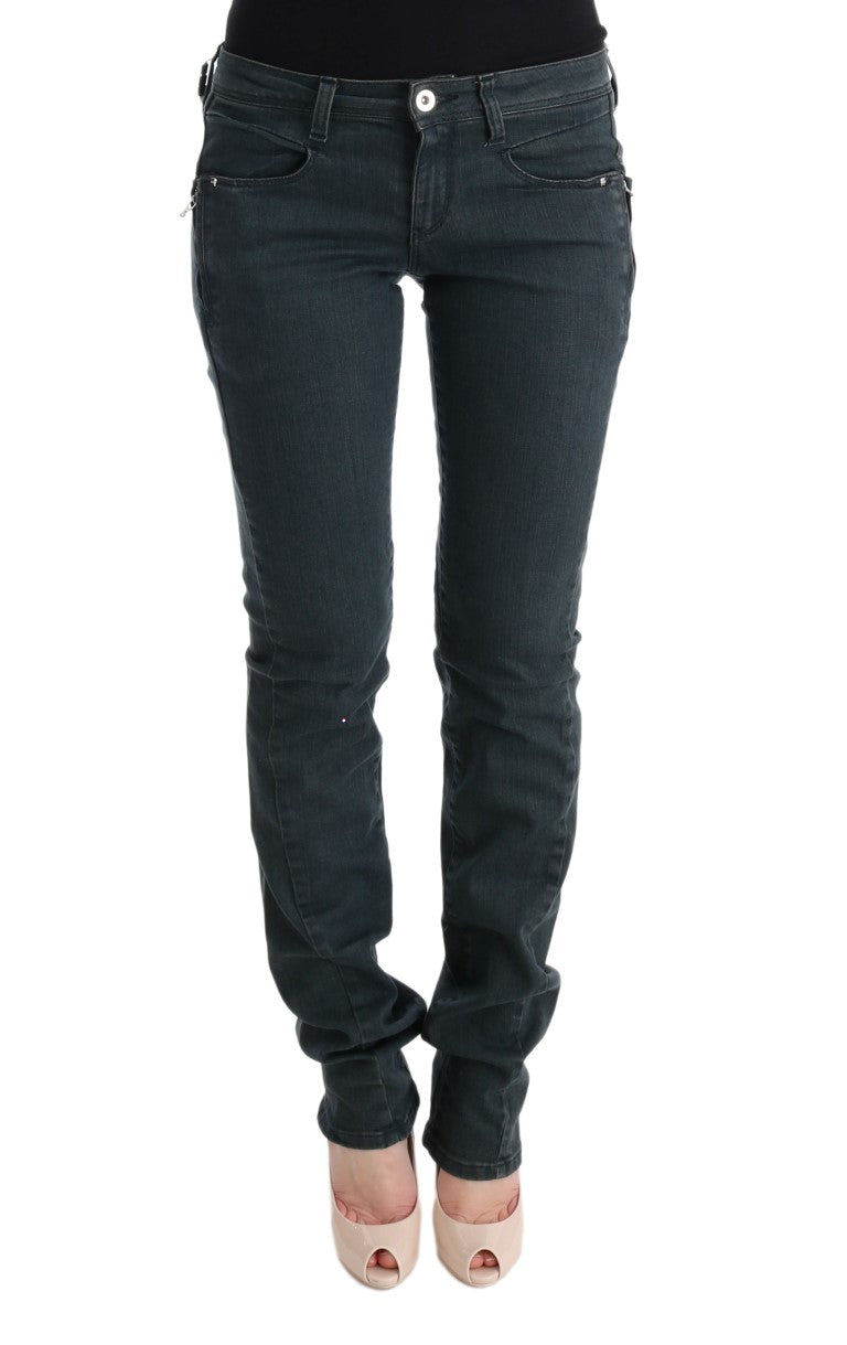 Pair of dark blue skinny jeans