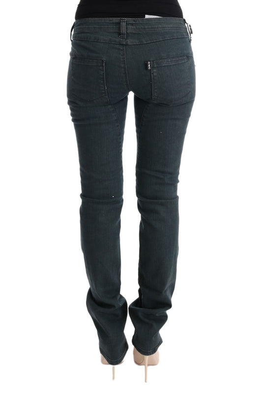 Pair of dark blue skinny jeans on a mannequin