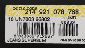 Yellow label on clothing item