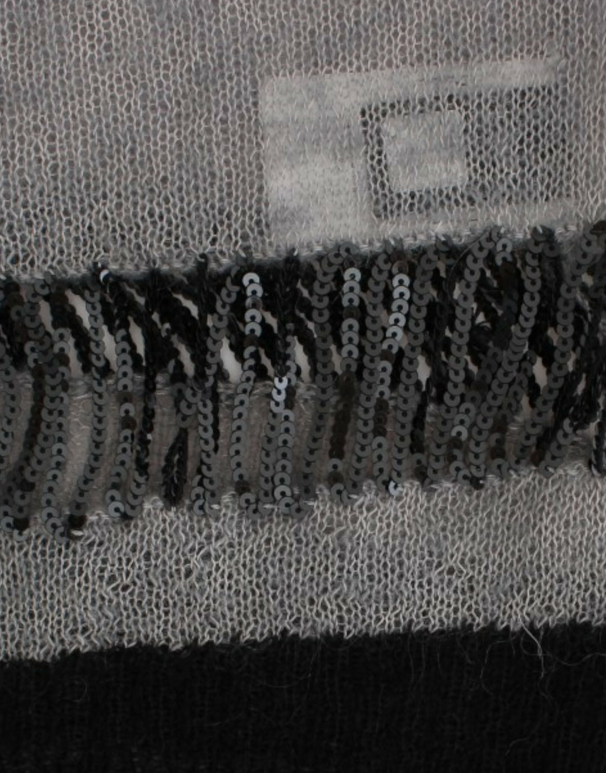 Textured fabric with black and white patterns