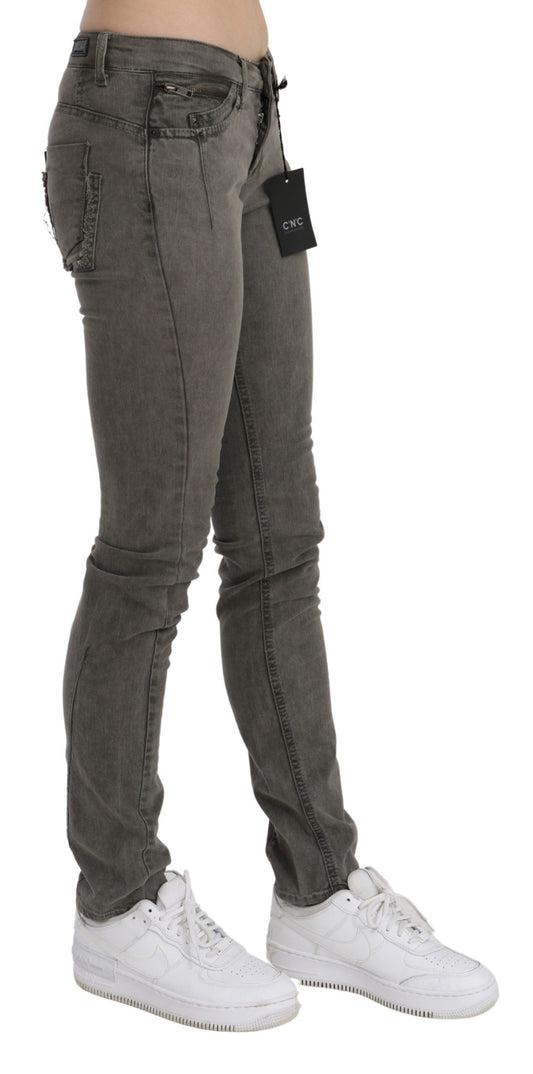Pair of women's jeans with distressed detailing