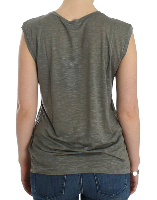 Back of a sleeveless top on a person