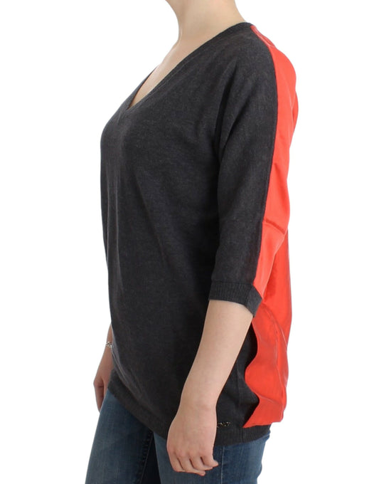 Long sleeve shirt in black and red