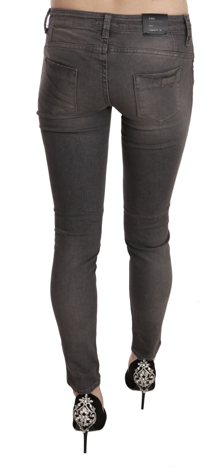 Pair of dark blue skinny jeans
