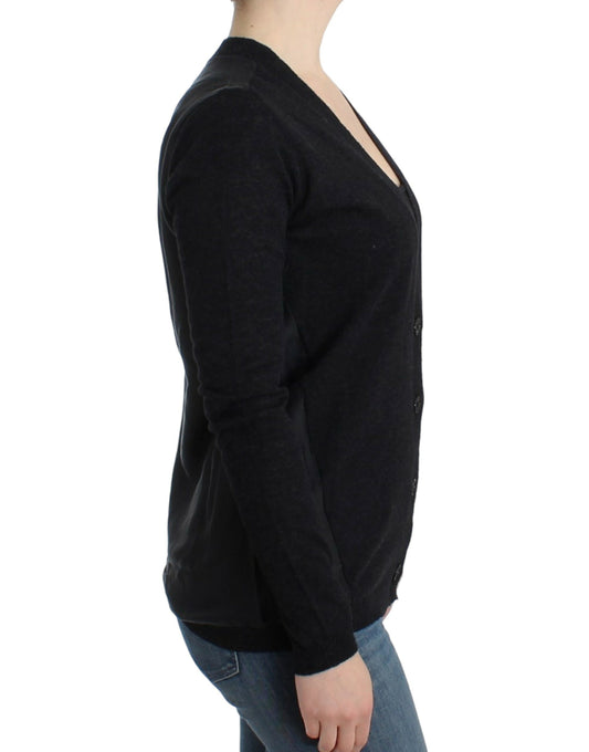 Black long sleeve sweater on woman