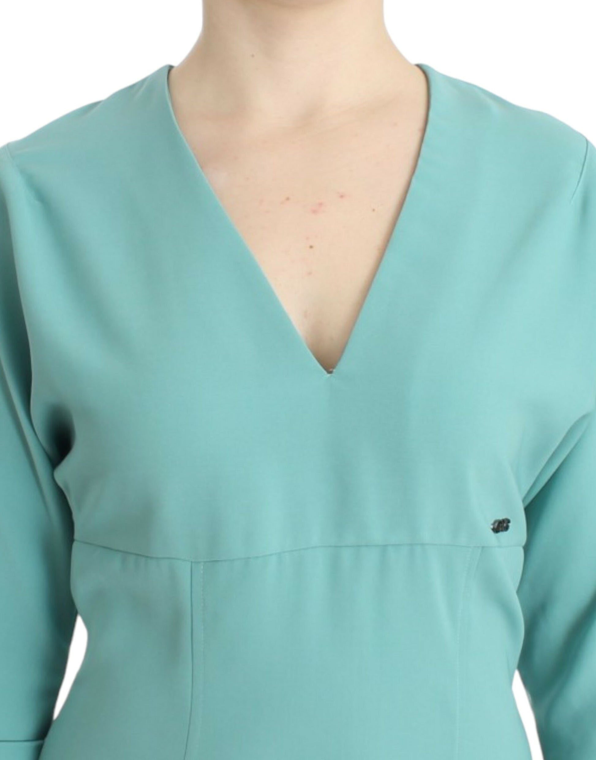 Woman wearing blue scrub top