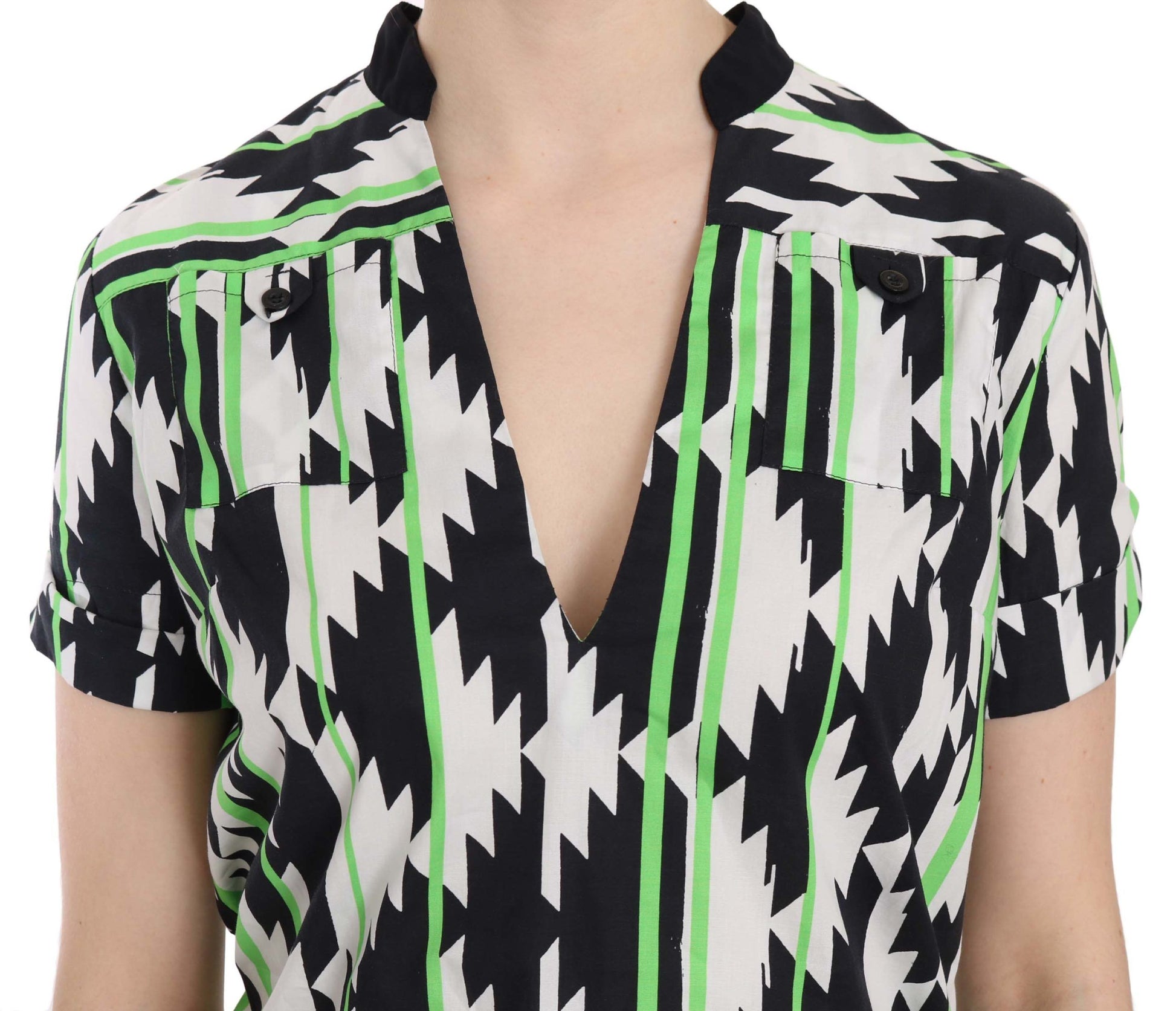 Black and green patterned shirt