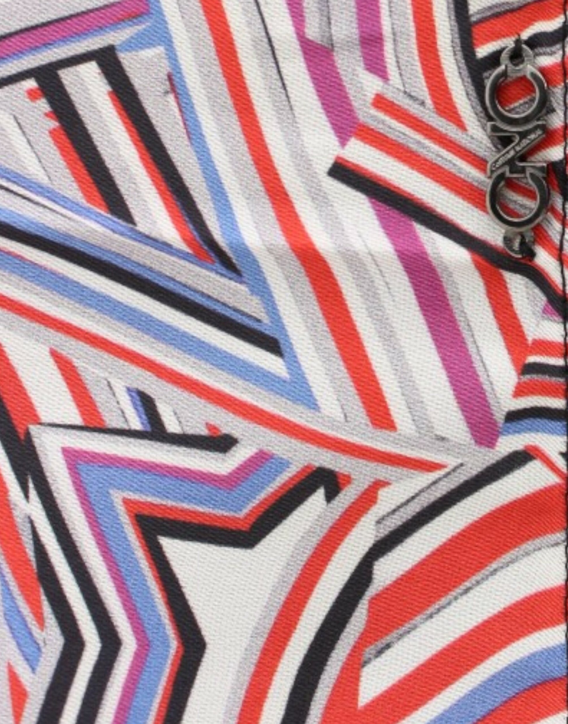 Colorful patterned fabric with a zigzag design