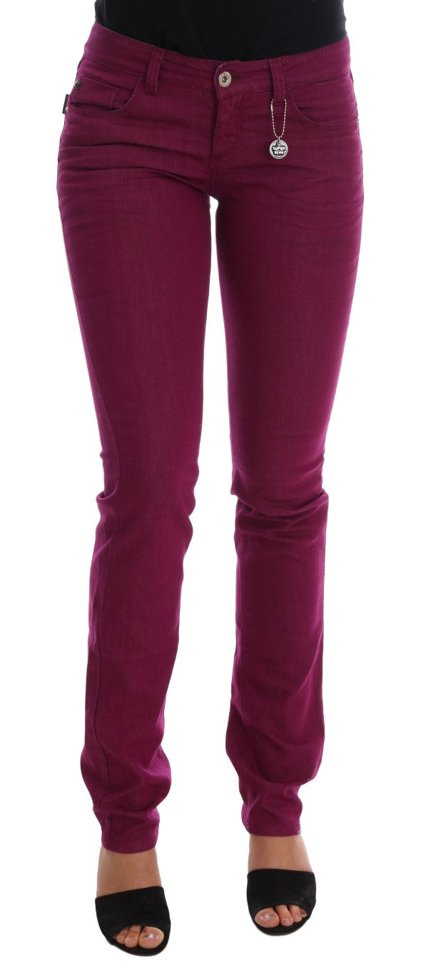 Pair of dark purple skinny jeans