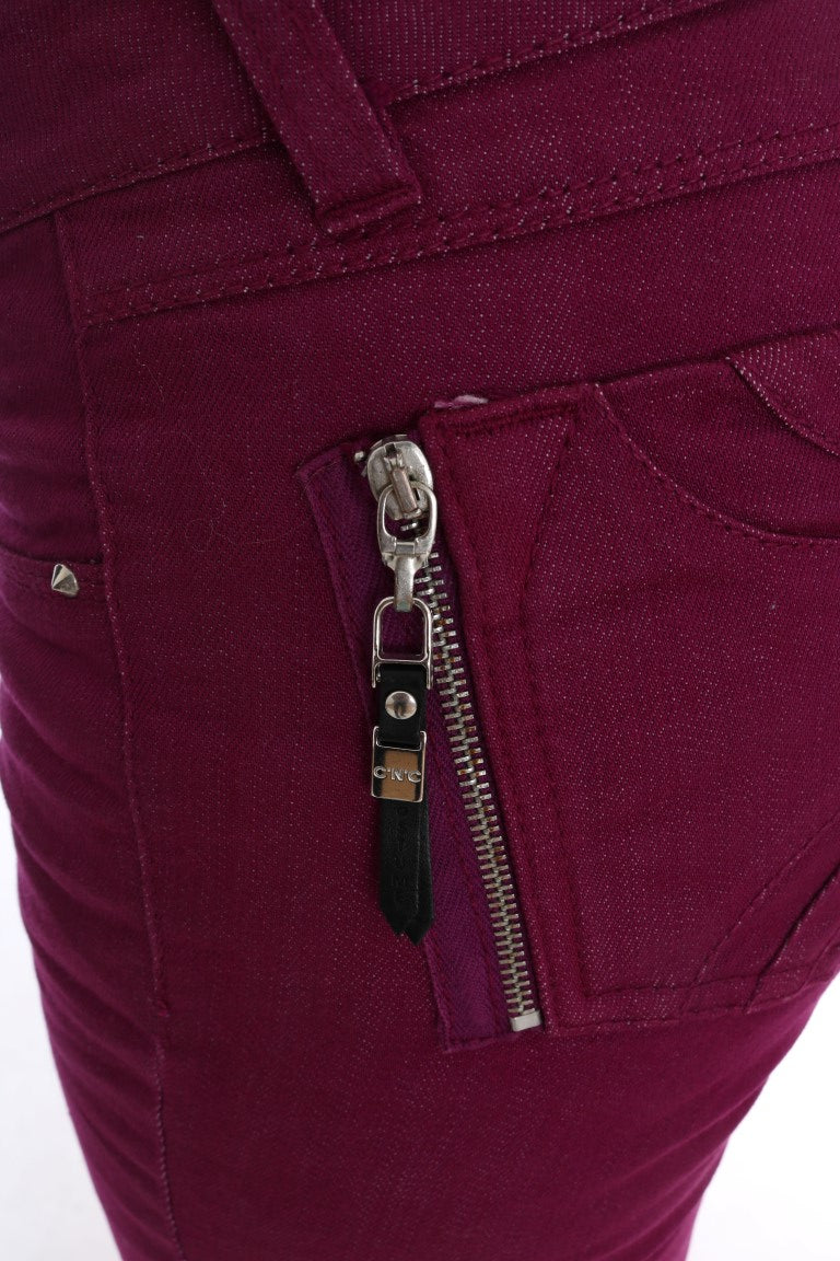 Zipper on purple pants