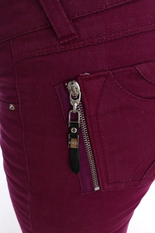 Zipper on purple pants