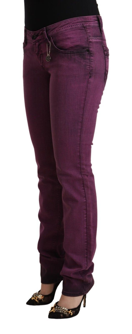 Pair of purple jeans on a mannequin