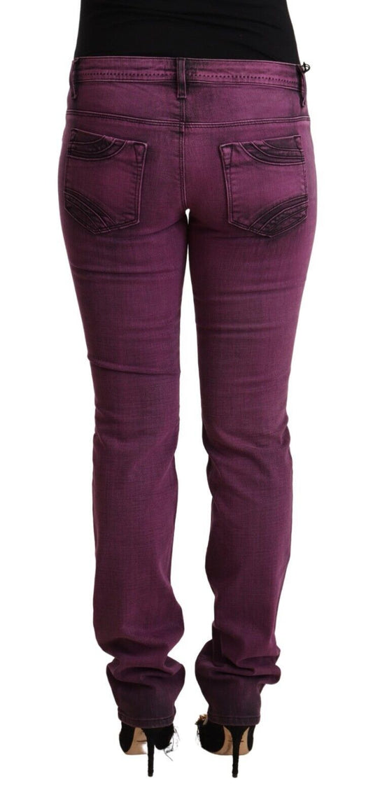 Pair of purple jeans on a mannequin