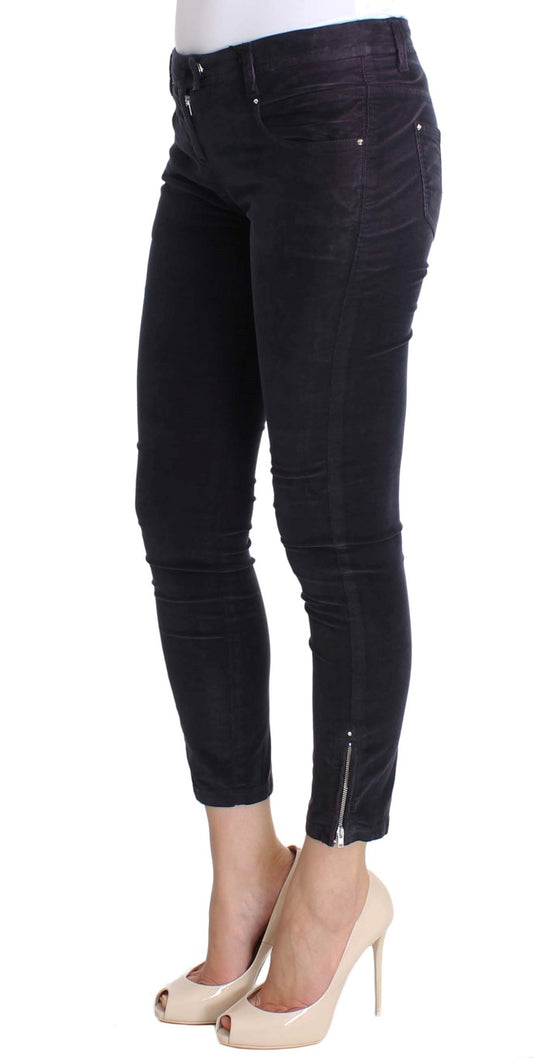 Pair of black skinny jeans on a model