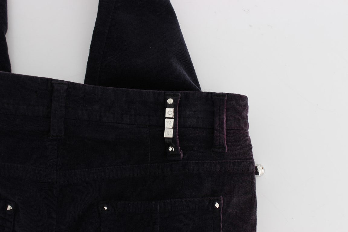 Pair of black jeans with buttons on front