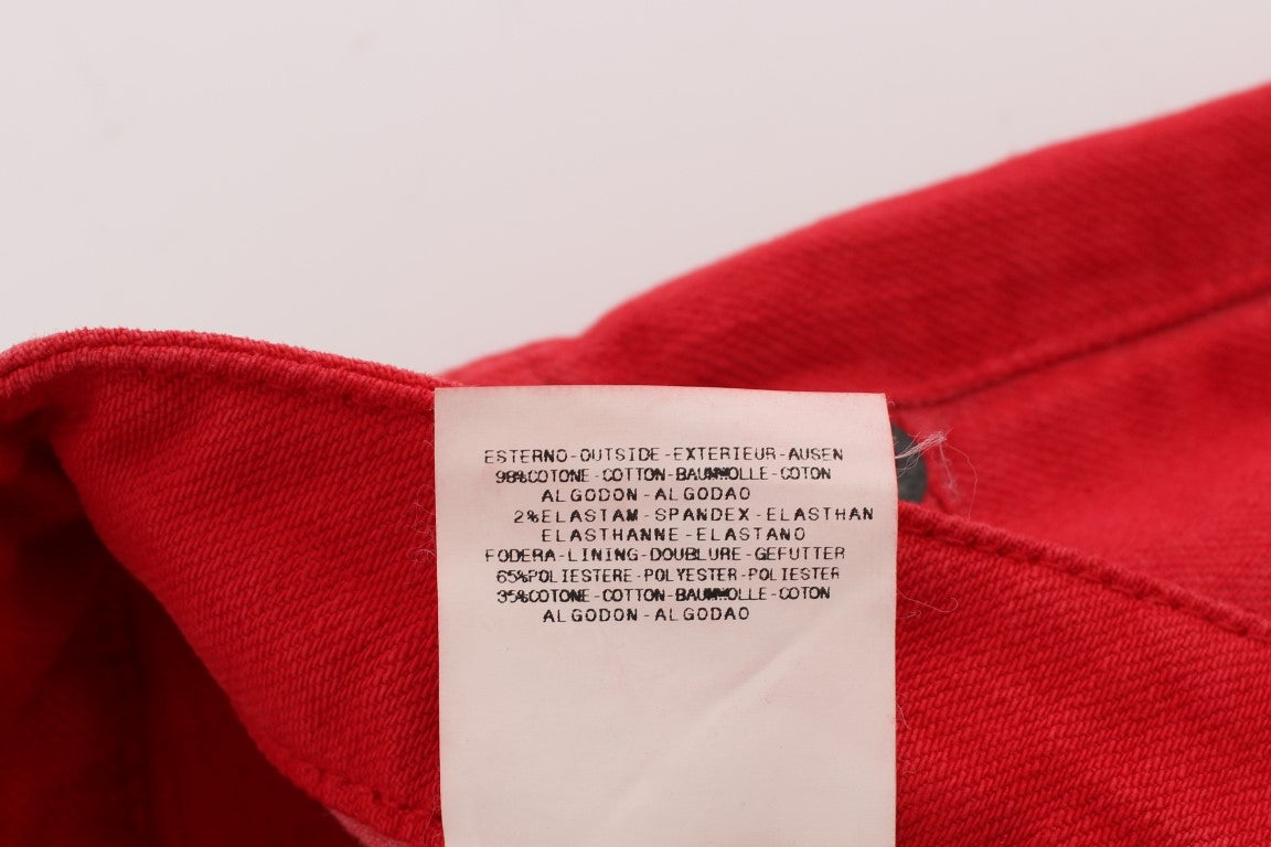 Red shirt with white label