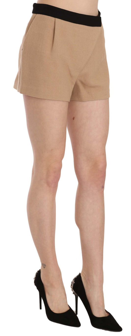 Woman wearing shorts and high heels
