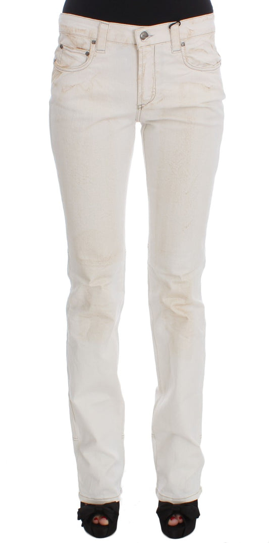 Pair of light wash denim jeans