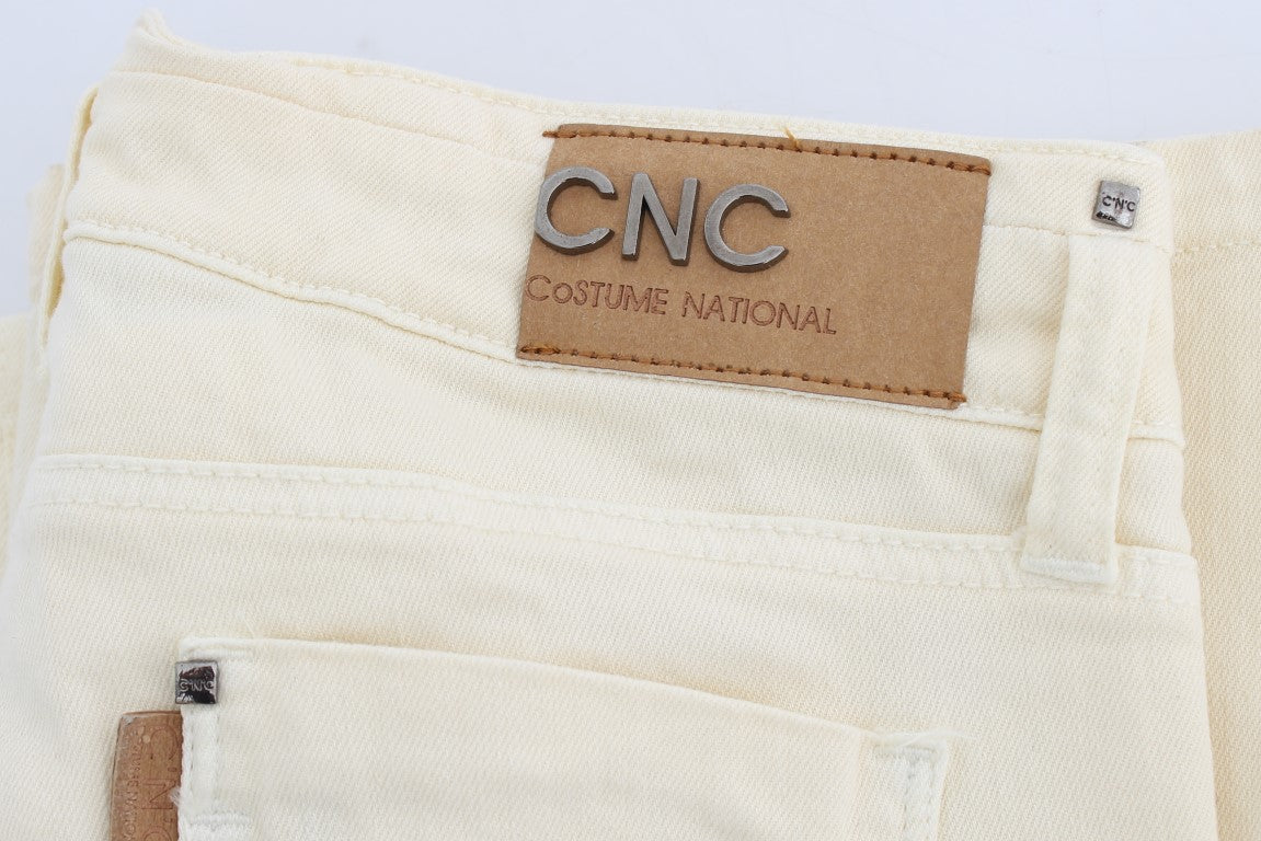 Pair of tan pants with brown label on waistband
