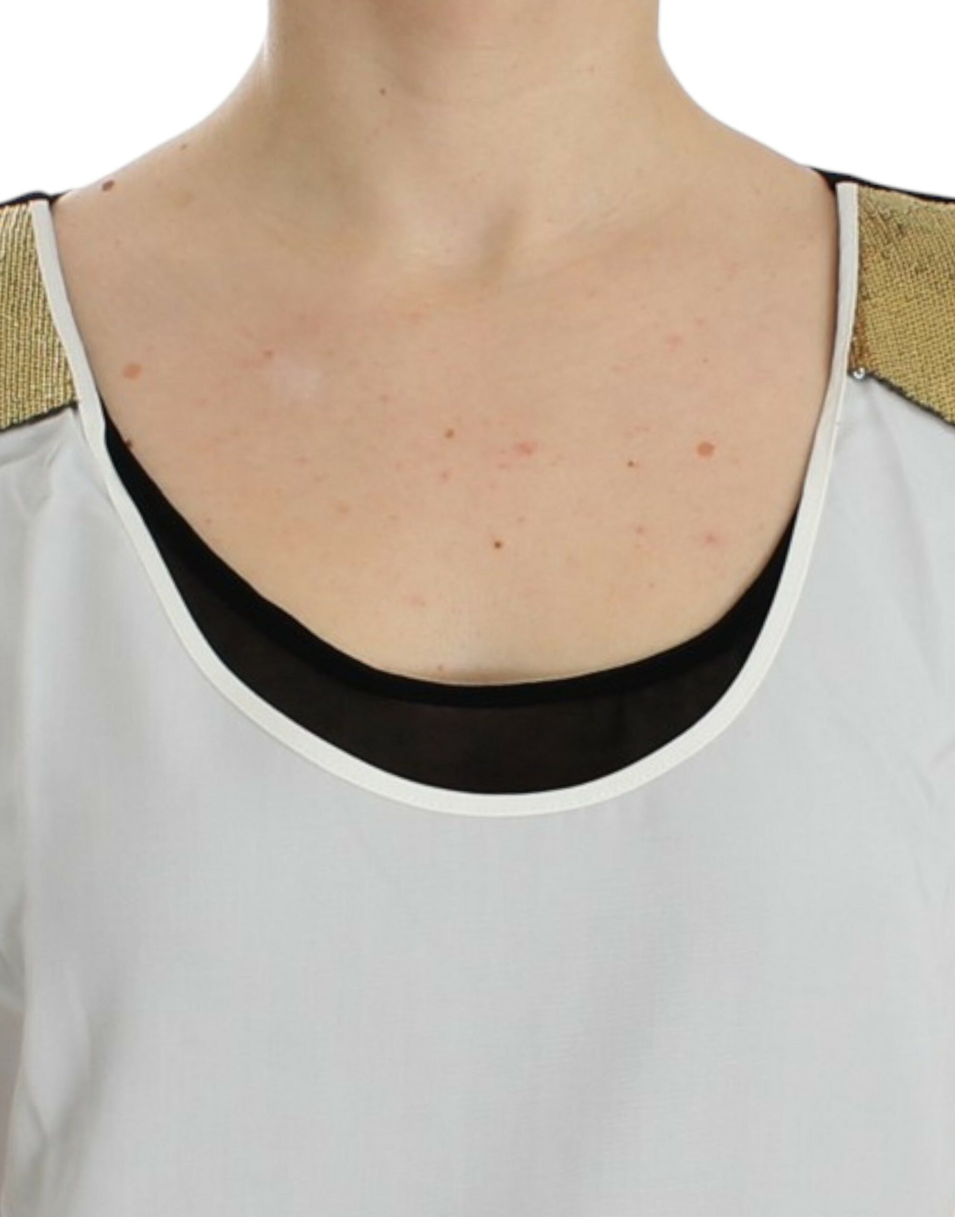 White tank top with black trim