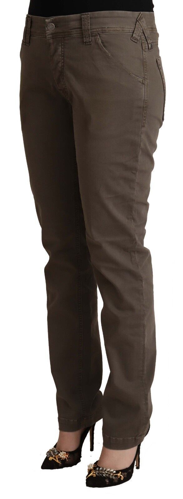 Pair of women's jeans in a light brown color