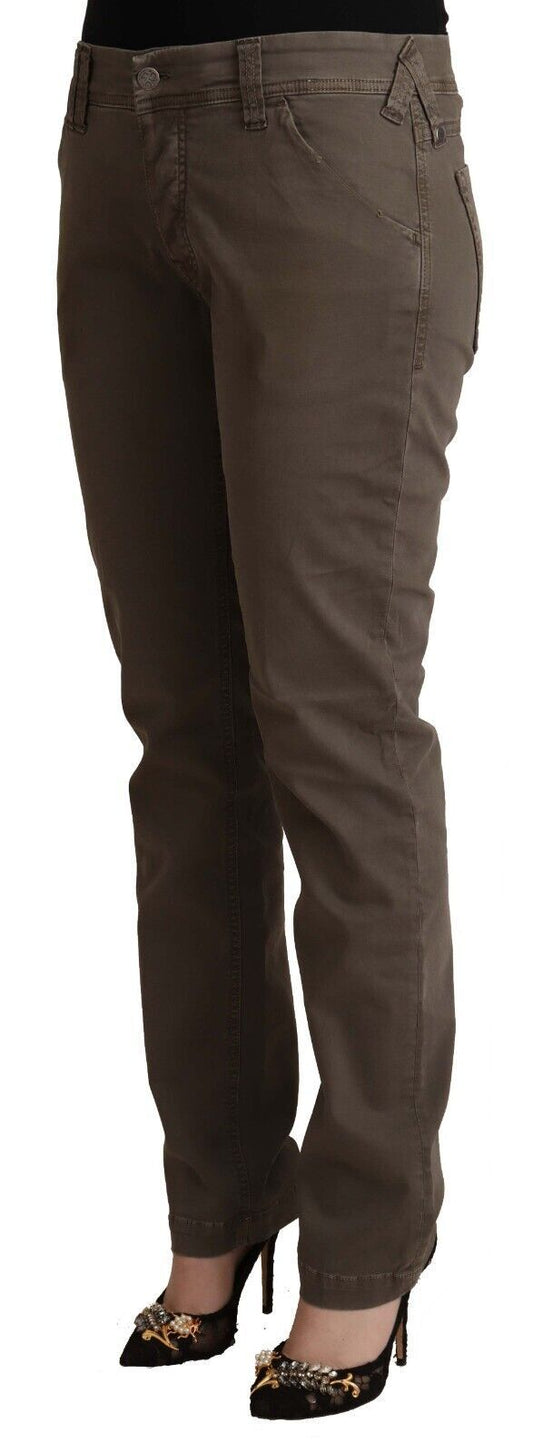Pair of women's jeans in a light brown color