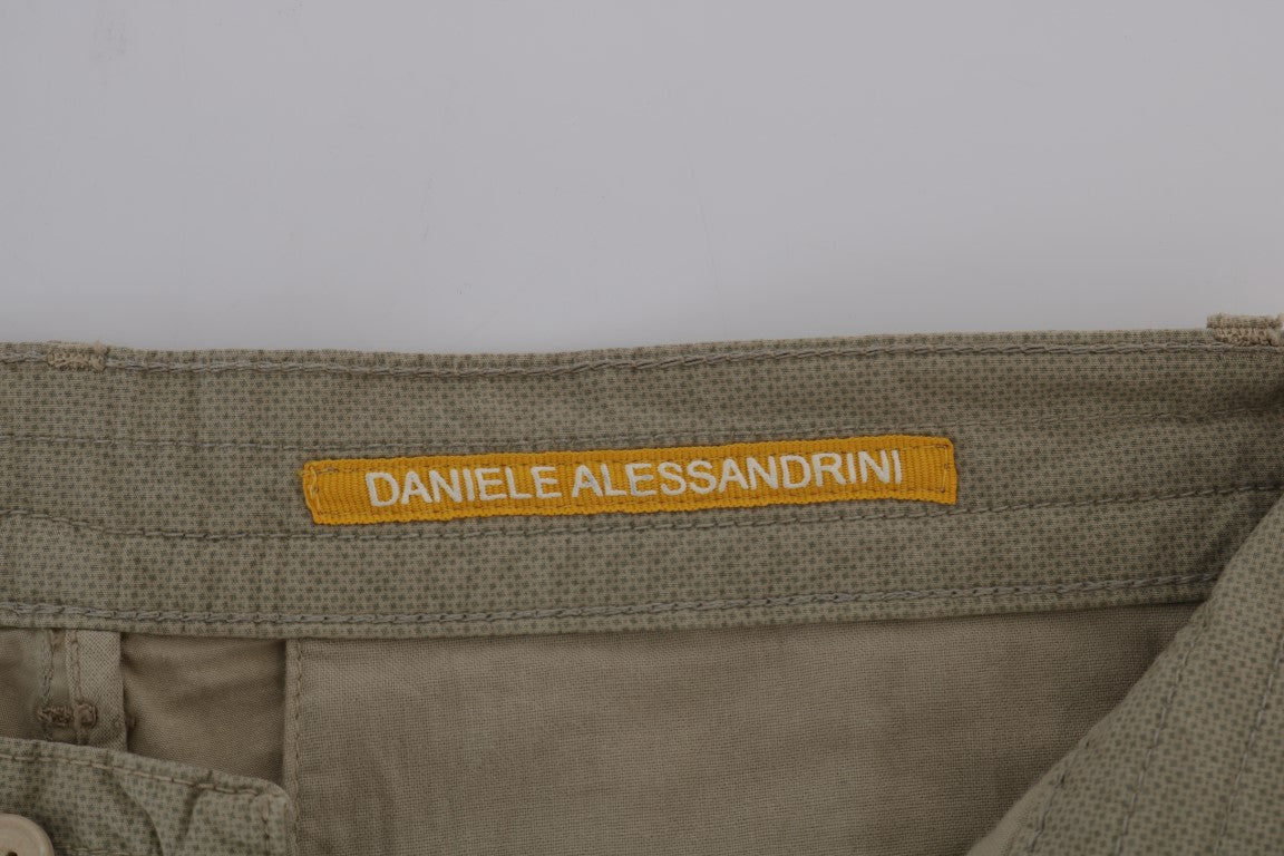 Tan canvas bag with name tag on front