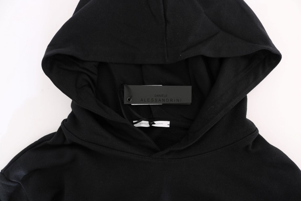 Black hoodie with white tag on front