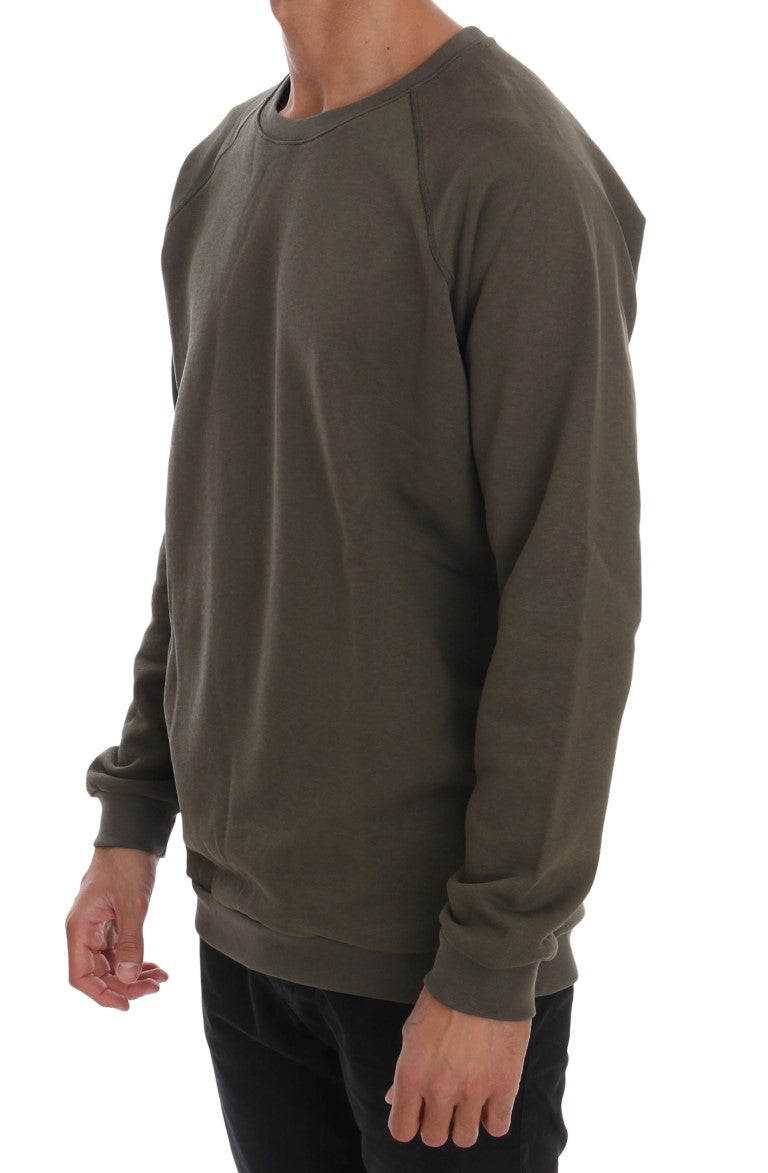 Long sleeve olive green sweatshirt on mannequin