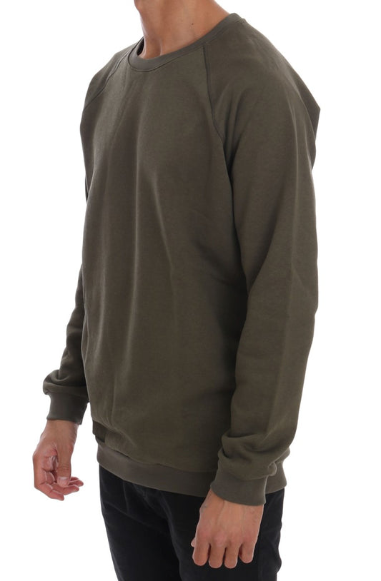 Long sleeve olive green sweatshirt on mannequin