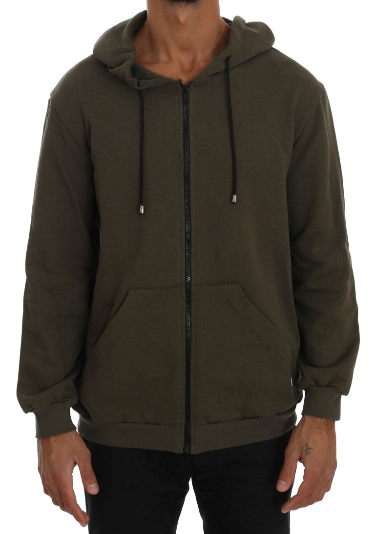 Olive green hoodie with drawstrings
