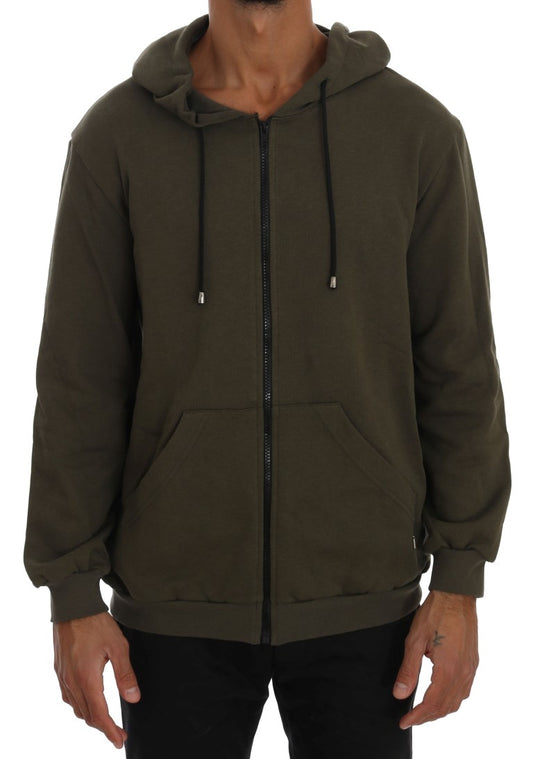 Olive green hoodie with drawstrings