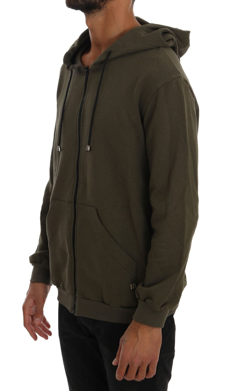 Man wearing olive green hoodie