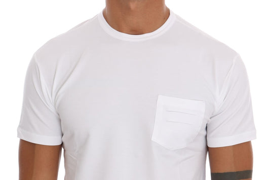 White short sleeve t-shirt with pocket on front