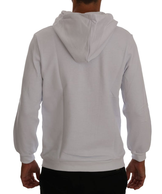 White hoodie on man's back