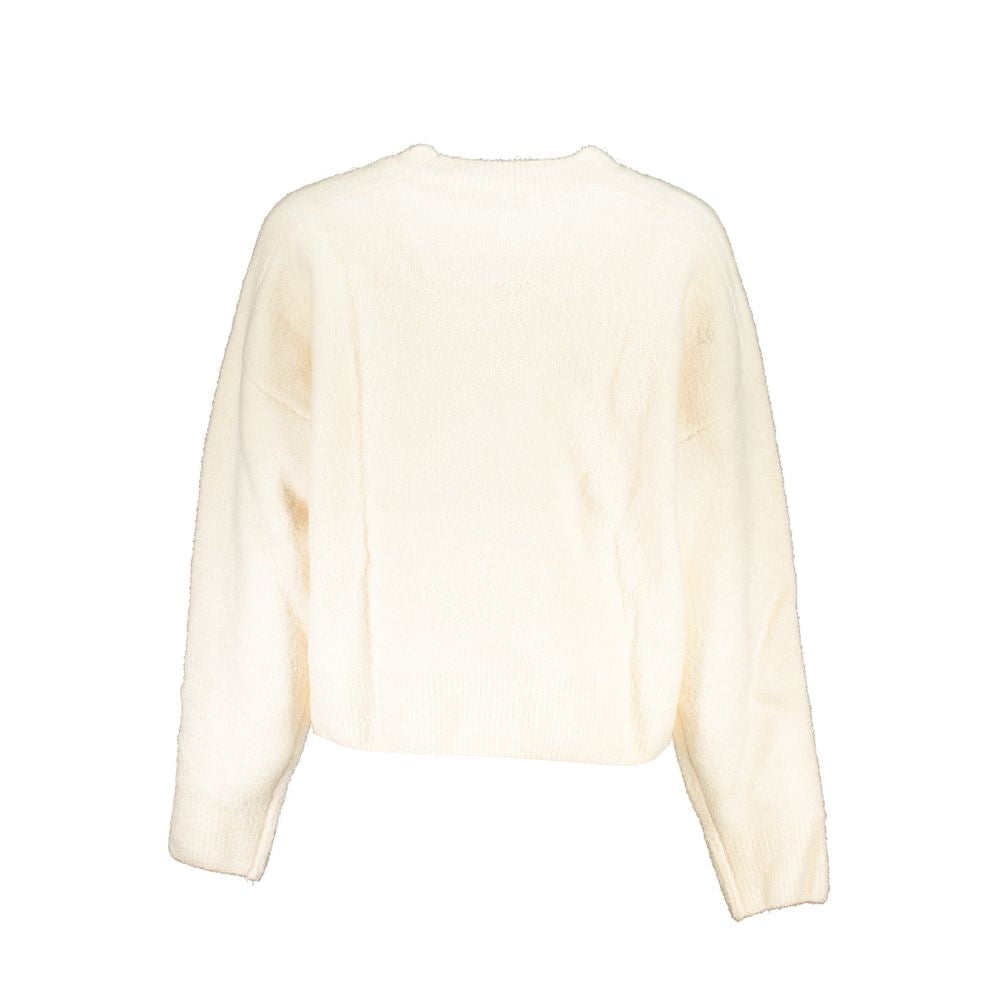 Tan knitted sweater with ribbed neckline