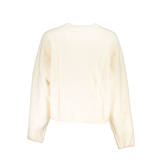 Tan knitted sweater with ribbed neckline