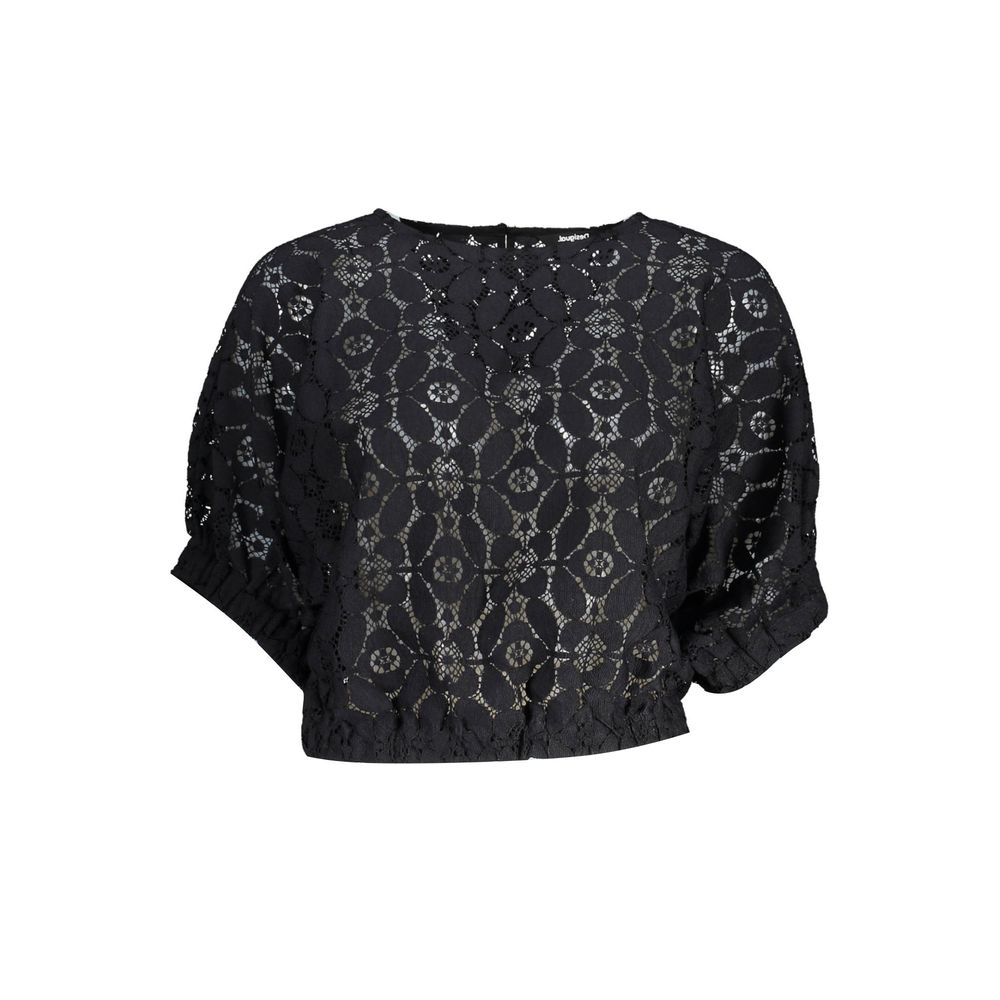 Black lace top with intricate pattern