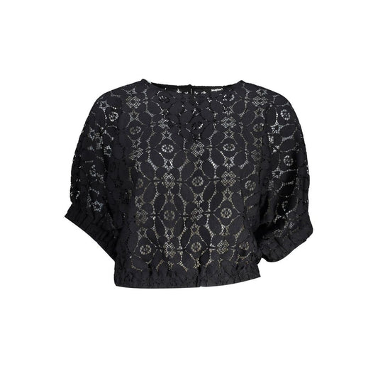 Black lace top with intricate pattern