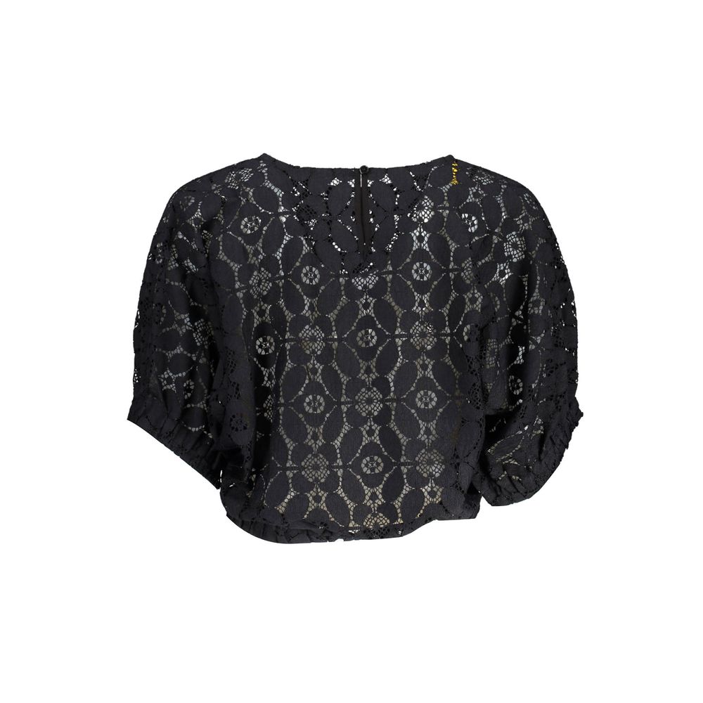 Blue embroidered long sleeve shirt