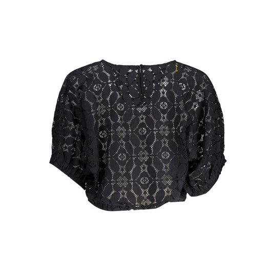Blue embroidered long sleeve shirt