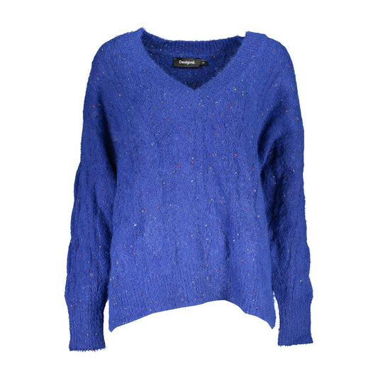 Blue sweater with glittery pattern