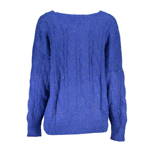 Blue sweater with glittery dots