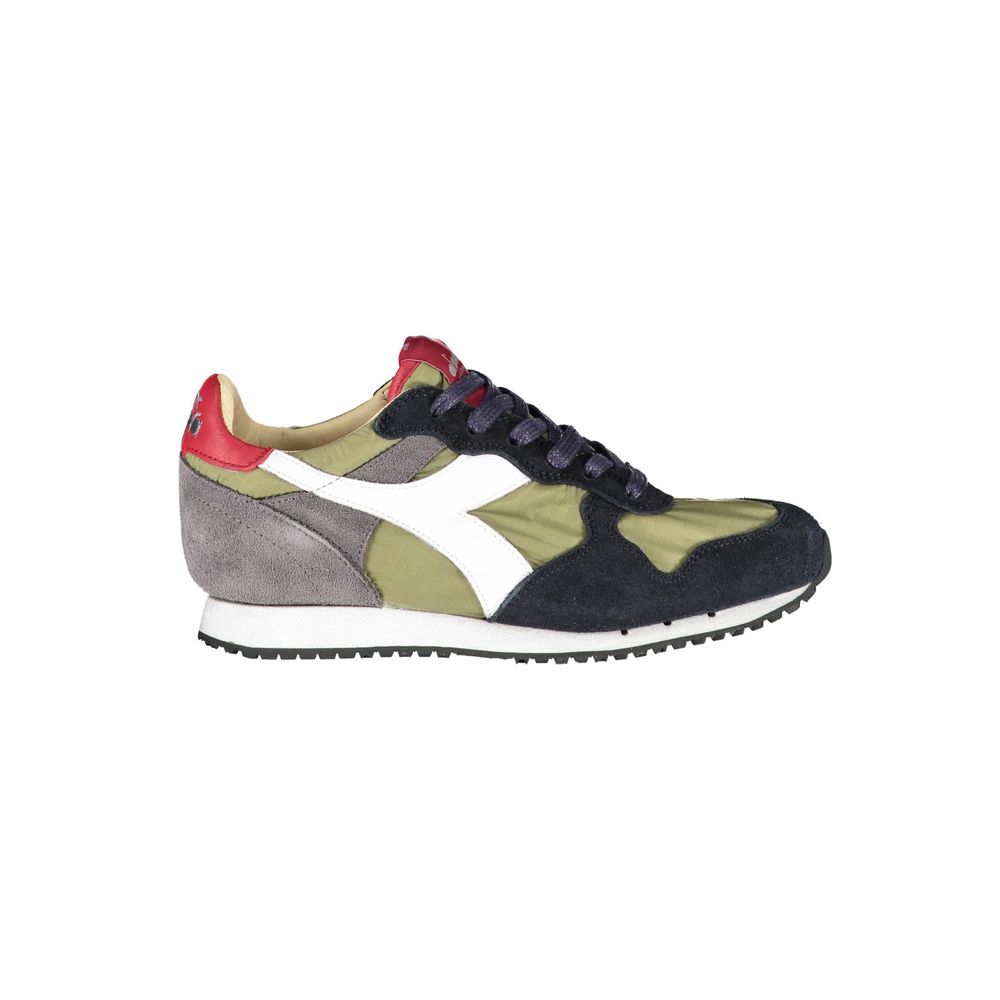 Pair of sneakers with red and black accents