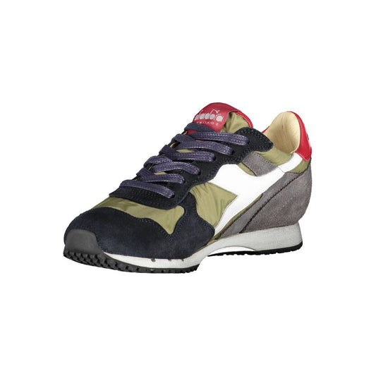 Pair of sneakers with laces and a logo on the side