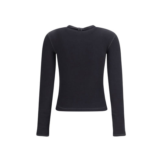 A long sleeved black cotton t-shirt