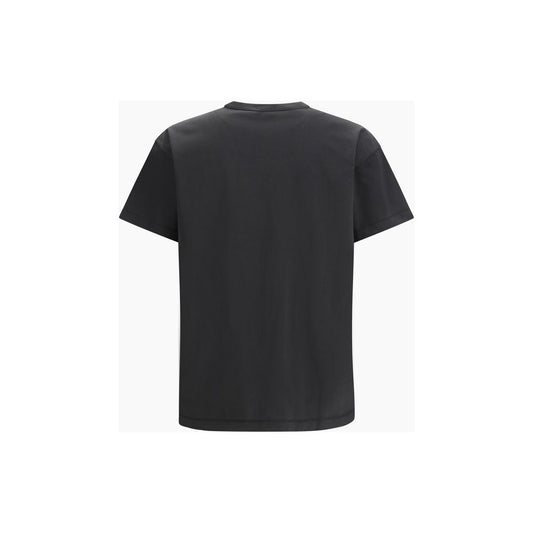 A black cotton t-shirt with short sleeves