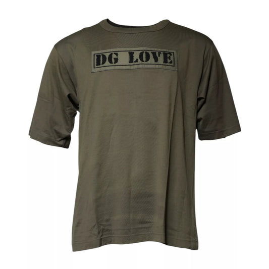 Green t-shirt with black lettering