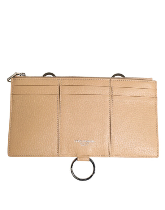 Brown leather wallet with multiple compartments